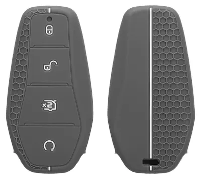 Immagine prodotto di Custodia per chiavi auto kwmobile, compatibile con BYD Atto 3 / Sealion / Han / Tang / Dolphin/Seal, realizzata in silicone, colore grigio