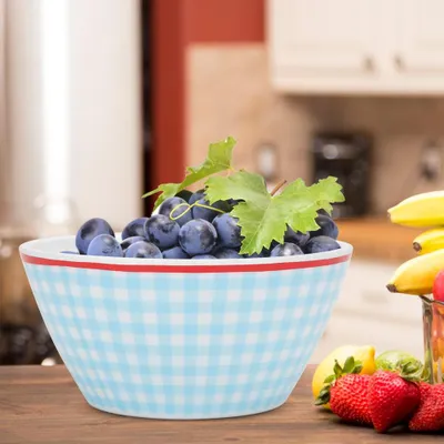 Schöne große Lebensmittel Schüssel Suppe Salat Container Küche Geschirr für Haushalt kommerziellen EinsatzHellblau Dot