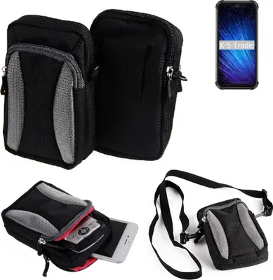 Produktbild von K-S-Trade Holster Schutz Hülle kompatibel mit Blackview BV9800 Pro Handy Hülle Gürteltasche Umhängetasche mit Zusatzfach schwarz