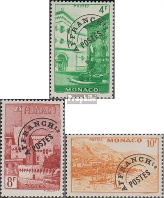 Produktbild von Briefmarken Monaco 1949 Mi 384V,386V,387V Vorausentwertung postfrisch Ansichten