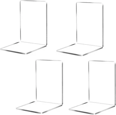 Productafbeelding van Famanu boekensteunen van acryl - transparant - stabiel - uniseks - geschikt voor grote boeken - afmetingen (L)