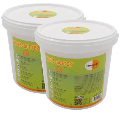 Produktbild von Renuwell Holz-Butter Möbelpflege Holzpflegemittel Reiniger Spar-Set 2 x 3 Liter