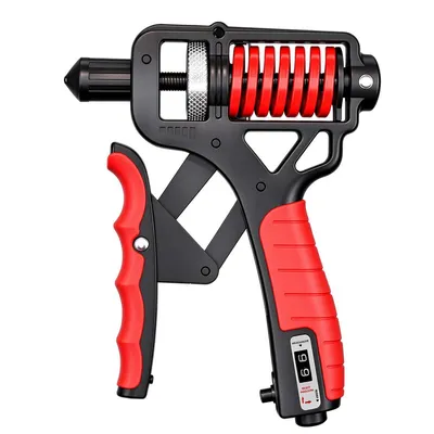 Produktbild von Handtrainer mit Zählwerk, verstellbarer Handgrip 10–60 kg, Griffkrafttrainer für Finger, Handgelenk & Unterarm, rutschfeste Gummigriffe