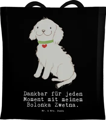 Produktbild von Mr. & Mrs. Panda Tote Bag Bolonka Zwetna Moment - Schwarz - Geschenk, Shopping Tasche, Jutebeutel, Schultasche, Tsvetnaya, Stoffbeutel