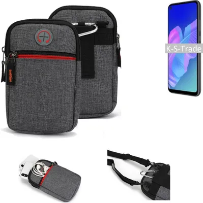 Produktbild von K-S-Trade Holster Gürteltasche kompatibel mit Huawei P40 lite E Handy Tasche Schutz Hülle grau Zusatzfächer 1x