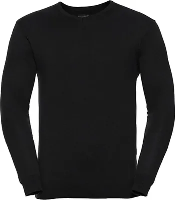Produktbild von Russell Collection R-710M-0 | V-Neck Knitted Pullover - Farbe: Black - Größe: XS