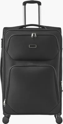 Produktbild von Reisekoffer Weichgepäck - Trolley mit 4 Spinner-Rollen - Erweiterbar - TSA-Schloss - Frontfach mit Reißverschluss - Größe 50,5 x 34 x 82 cm - Schwarz