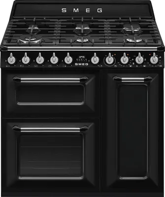 Produktbild von Smeg Tr93 90 Cm Gasherd Mit Backofen 6 Brennern Schwarz  Schwarz One Size