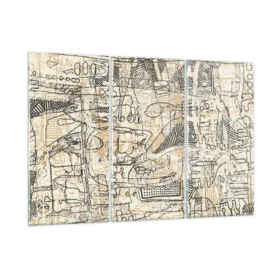 Produktbild von Bilder auf glas - 3 Teile - Graffiti Kritzeleien Zeichnen - 105x70cm - Glasbilder - Wandbilder - Bilder - Wanddekoration aus Glas - Glas Bilder - Wandbild auf Glas - GCE105x70-5047