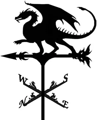 Produktbild von Wetterfahne im Vintage-Stil - Metall-Wetteranzeiger - Gartendekoration - 50x35cm - Edelstahl - Wetterbeständig