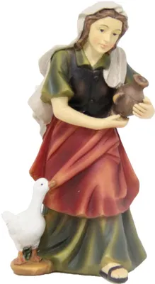 Produktbild von FADEDA Magd  / Höhe:11 cm / handbemalt / detailgetreue Krippen Figuren - Weihnachten Tisch Dekoration Krippe Zubehör