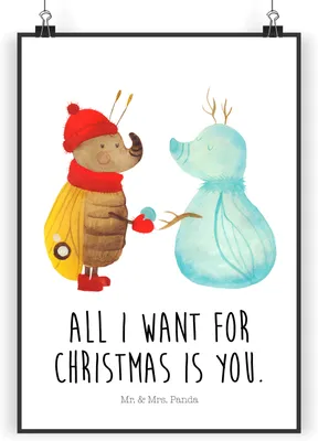 Produktbild von Mr. & Mrs. Panda Bild Nachtfalter Schneemann DIN A4 - Weiß - Geschenk, Winter, Kunstdruck, drucke, Weihnachtsgruß, wanddeko, Weihnachten, Schnee, Plakat, Wandbild