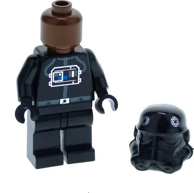 Produktbild von 1x Lego Minifigur Star Wars TIE Fighter Pilot Kopf braun 30408p02 sw0035