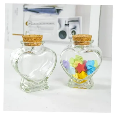 Produktbild von Herzförmige Mini-Glasflaschen als Wunschflaschen
