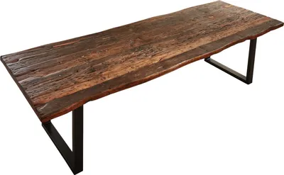 Produktbild von Baumkantentisch Rough Wood Platte 260 cm U-Gestell schwarz Ramon