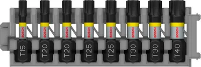Produktbild von PRO Torx Impact Bit Set, T15; T20(x2); T25(x2); T30(x2); T40, 25 mm, 8-tlg.