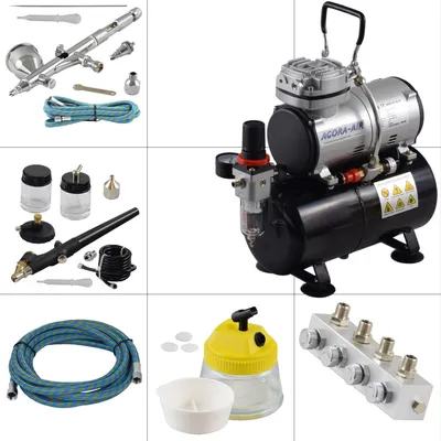 Produktbild von Agora-Tec® Airbrush Komplett-Set PROFI XIV.3