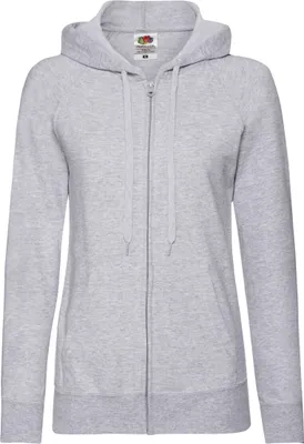 Produktbild von Fruit Of The Loom Damen Kapuzenjacke / Kapuzen-Sweatshirt / Hoodie mit Reißverschluss, tailliert BC2658 (Large) (Grau meliert)