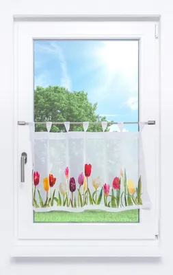 Produktbild von Scheibengardine von Lysel - Conessa (Bx H) 135cm * 45cm Rot/Rot