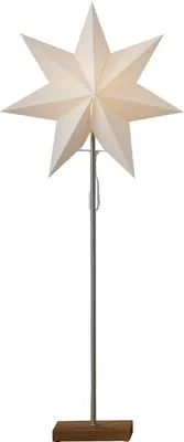 Produktbild von Papierstern Tott, stehend 7-zackig, 80cm inkl. E14 Fassung weiß/braun