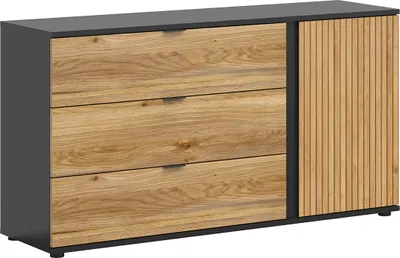 Produktbild von Buffet Pia mit 3 Schubladen und 1 Tür, Holzoptik, 143cm