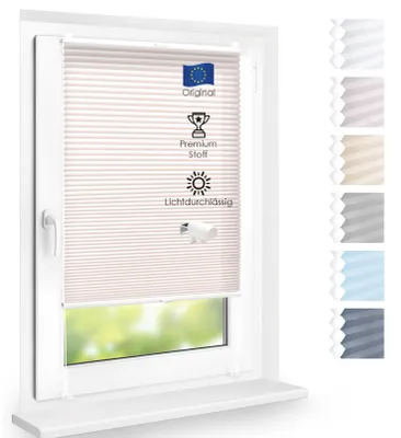 Produktbild von Wabenplissee lichtdurchlässig, ohne Bohren, Beige, 85x130