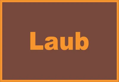 Produktbild von Laub Mülltrennung Schild mit Text waagerecht A6 Rückseite selbstklebend
