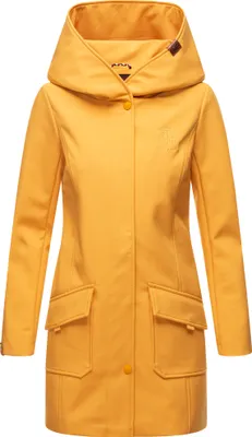 Produktbild von Marikoo Damen Softshell Regenjacke Outdoor Jacke Herbst Parka Mantel MAYLEEN Amber Yellow Gr. 40 - L