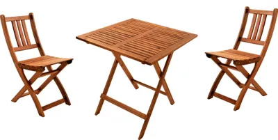 Produktbild von Balkonmöbel Set 3tlg Akazie Klapptisch 70 x 70 cm BLOOM