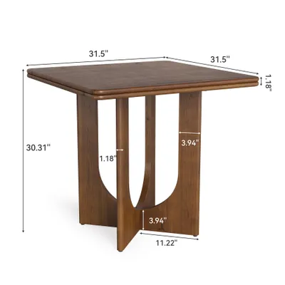 Immagine prodotto di Tavolo da pranzo Tribesigns, in legno per 2-4 persone, 80 cm, piccolo tavolo da pranzo per sala da pranzo, cucina, stanze piccole, marrone vintage