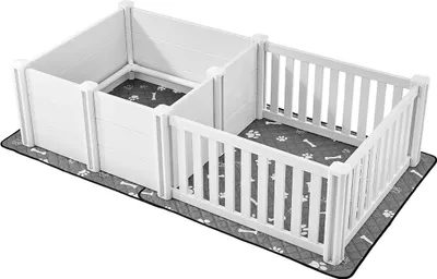 Produktbild von Welpenbox für Hunde mit verstellbarer Türhöhe für mittelgroße Hunde 73 x 38 x 19,7 Zoll