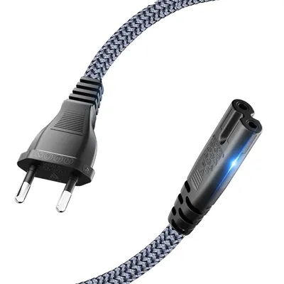 Produktbild von C7 Euro Anschlusskabel 2m – Reines Kupfer, 2,5A/250V, kompatibel mit PS5/TV