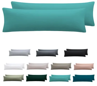 Produktbild von Kissenbezug für Seitenschläfer, 40 x 145 cm, 2er-Set – Kissenbezug 40 x 145 cm, türkis, 100 % Mikrofaser, mit Reißverschluss, weich und knitterfrei