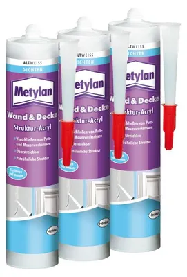 Produktbild von Metylan Wand & Decke Struktur-Acryl Fugen Dichtmasse 3x300 ml Dichtstoff