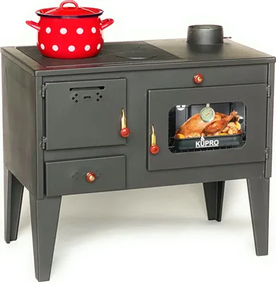 Produktbild von Kaminofen mit Backfach und Herdplatte 93894 7,5 kW Kamin Gartenofen Küche Outdoor Ofen Holz
