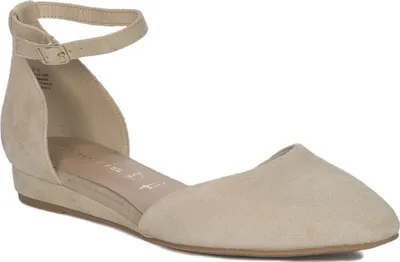 Produktbild von Tamaris elegante Veloursleder Schuhe Beige mit verstellbarer Schnalle 12424142400