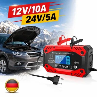Produktbild von Autobatterieladegerät Smart 10A 12V/24V Intelligentes Vollautomatisches KFZ