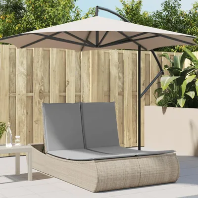 Immagine prodotto di vidaXL Lettino doppio con cuscini Beige in poly rattan