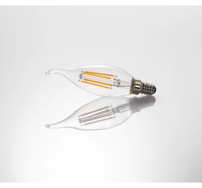 Produktbild von LED-Filament, E14, 470lm ersetzt 40W, Windstoß-Kerze, Klar, Warmweiß (00112842)