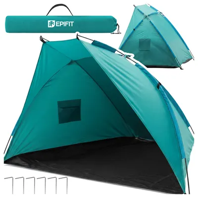 Zdjęcie produktu dla Lekki namiot kempingowy, parasol plażowy, 220x115x115 cm, ochrona przed słońcem, model LAGUNA20, poliester, kolor: zielony