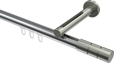 Produktbild von Interdeco Innenlaufstange / Gardinenstange mit Innenlauf Chrom / Edelstahl-Optik, Typ Siteno Elanto (Rillenzylinder), 20 mm Ø 1-läufig, 140 cm