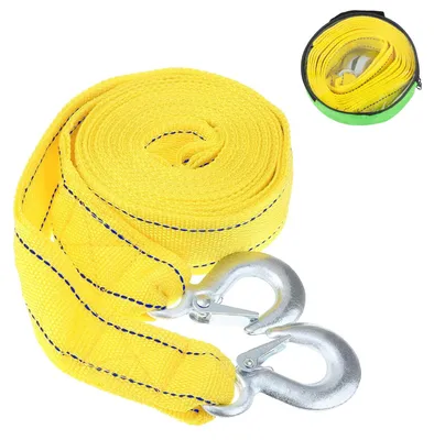 Produktbild von Abschleppseil 4 Meter, Zugkraft 5 Tonnen, mit Metallhaken, für Auto Pannenhilfe