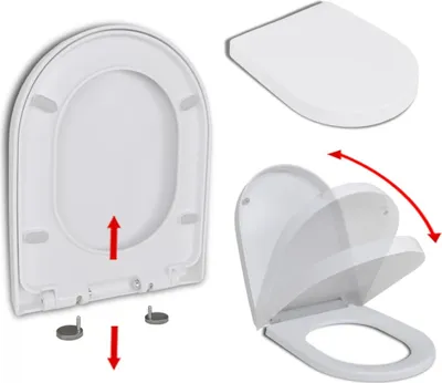 Produktbild von vidaXL Deska sedesowa z mechanizmem łagodnego zamykania i szybkim zwalnianiem White Square