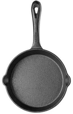 Obrázek produktu pro Litinová pánev – pánev na smažení – 15 cm – vhodná na indukci i plyn – bez víka – černá