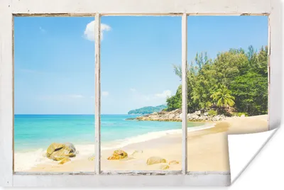 Produktbild von MuchoWow® Poster Aussicht - Strand - Meer 120x80 cm - Bilder