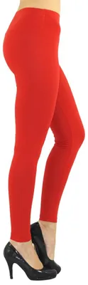Zdjęcie produktu dla Legginsy damskie długie z wysoką talią czerwone M