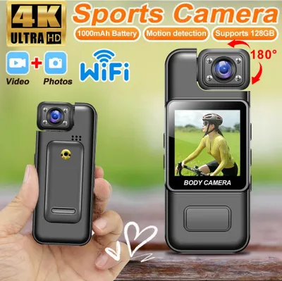 Produktbild von Ultra HD 4K WiFi Mini-Kamera Tragbarer digitaler Videorekorder Polizeikamera Infrarot-Nachtsicht Sport-DV Kleine Videokamera