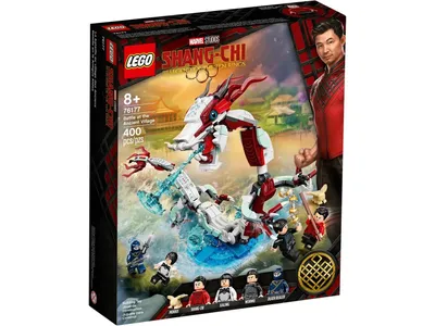 Produktbild von LEGO 76177 Marvel Kräftemessen im antiken Dorf Set mit Drachen und 4 Superhelden als Minifiguren, Spielzeug ab 8 Jahre