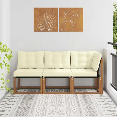 Produktbild von "Neues Produkt" Outdoor Mittel- und Ecksofa mit Kissen - 3 Stück - Natur - Gartenstühle V3428