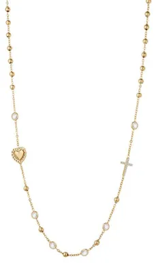 Image de Collier intemporel plaqué or avec cristaux LJ3201